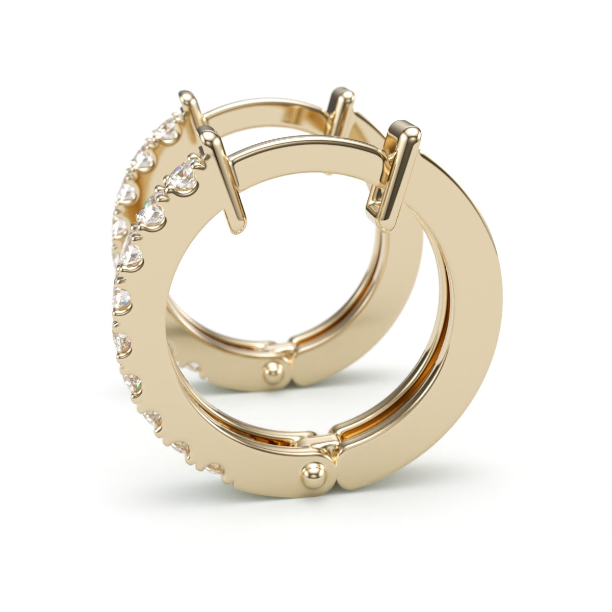 Classic Diamond Huggie Hoop Earrings.