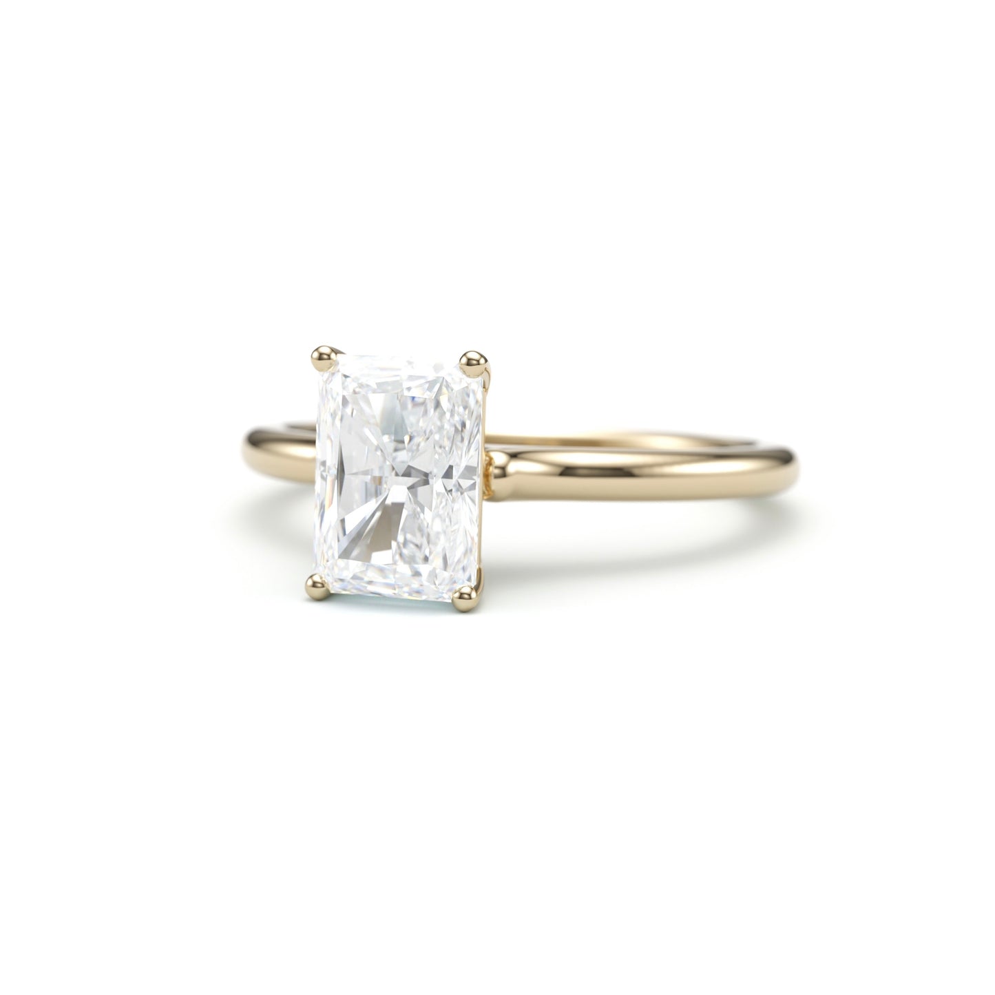 Classic Radiant Solitaire Engagement Ring.