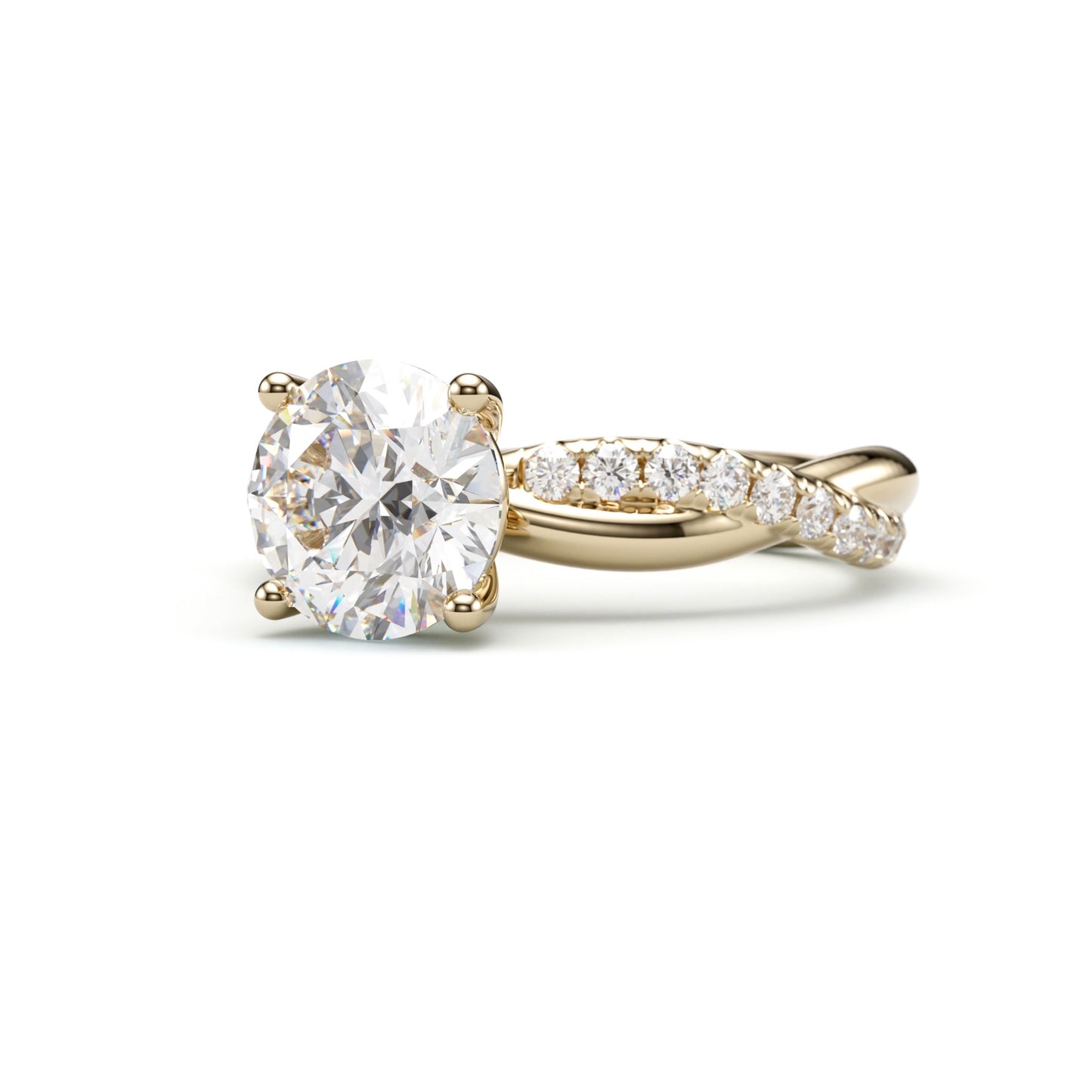 Pave Diamond Twist Engagement Ring.