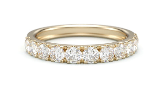 Classic Pave Diamond Wedding Band. 3mm Half Eternity