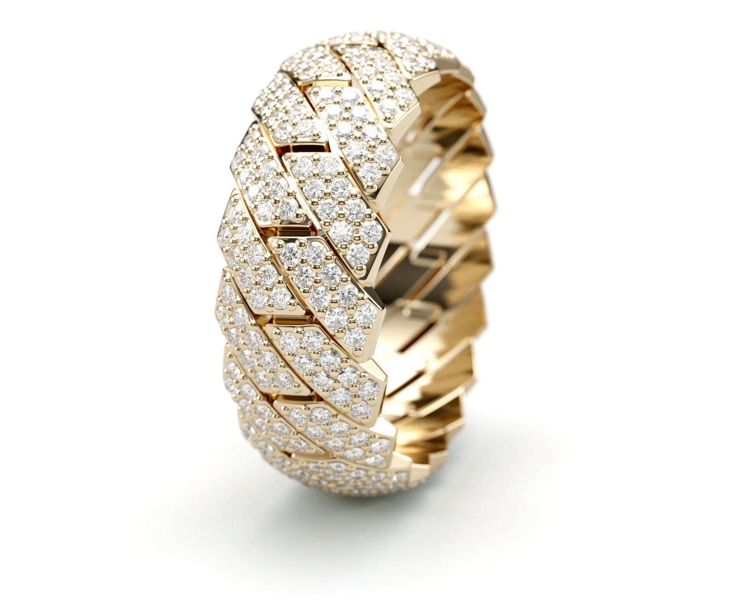 Clean Cuban Eternity Diamond Ring.