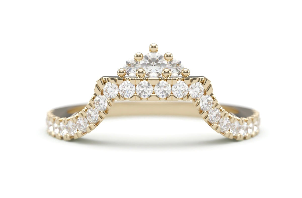 Platform Tiara Pave Diamond Wedding Band. 1.8 mm