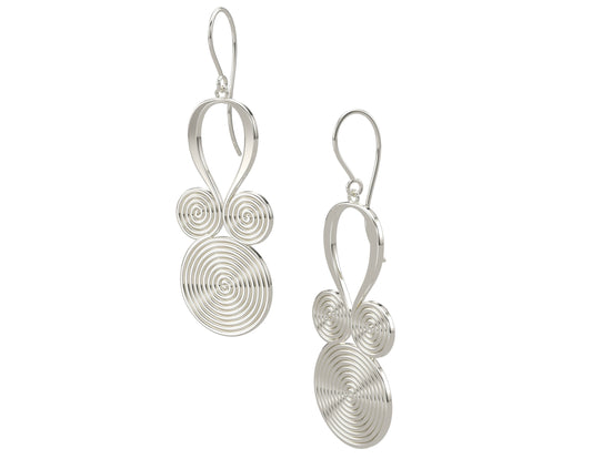 Three Swirl Earring