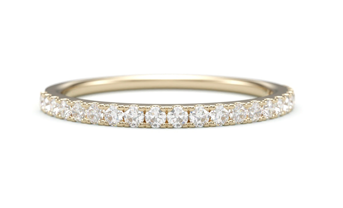 Classic Pave Diamond Wedding Band. 1.5mm