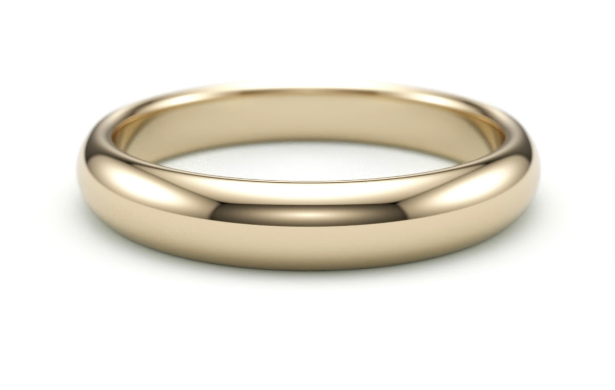 Classic Solid Gold Wedding Band. 4mm