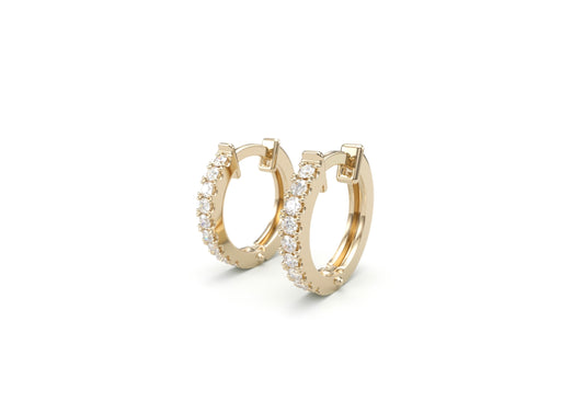 Classic Diamond Huggie Hoop Earrings.