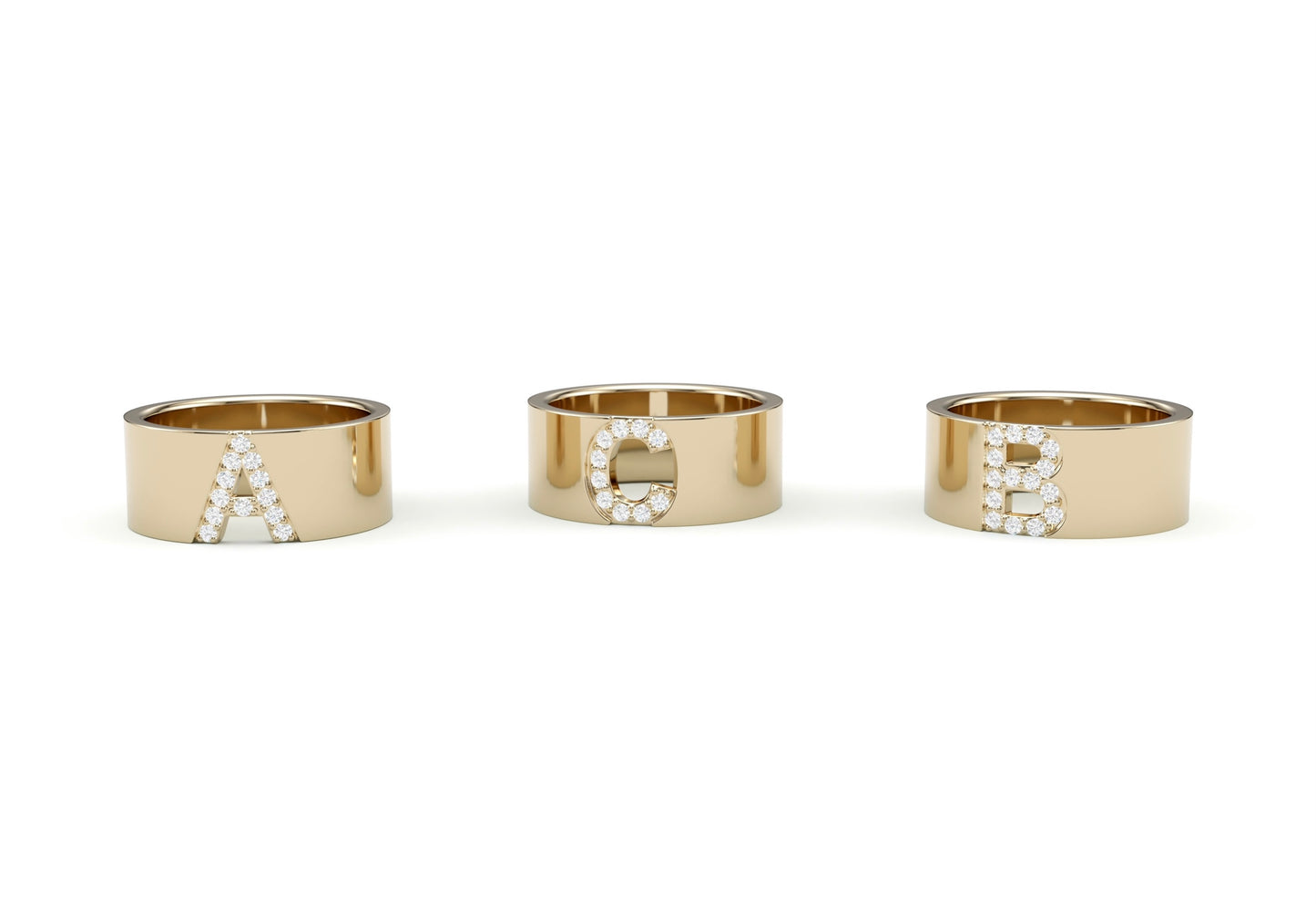 Personalized initial cuff ring