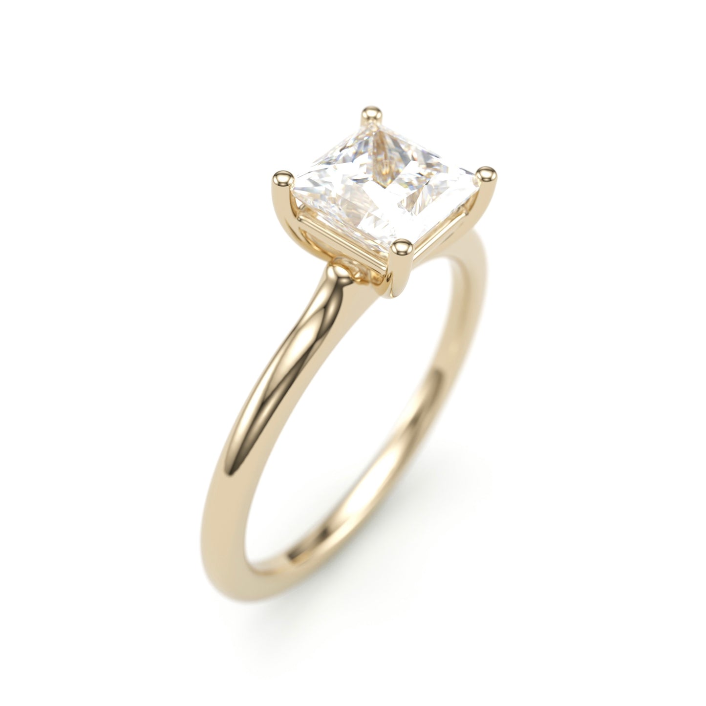 Classic Princess Solitaire Engagement Ring.