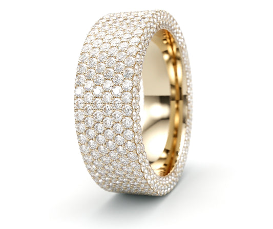 Full Eternity Diamond Cuffed Ring Heavy