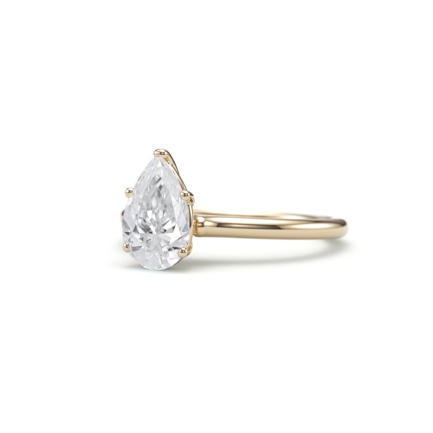 Classic Pear Solitaire Engagement Ring.