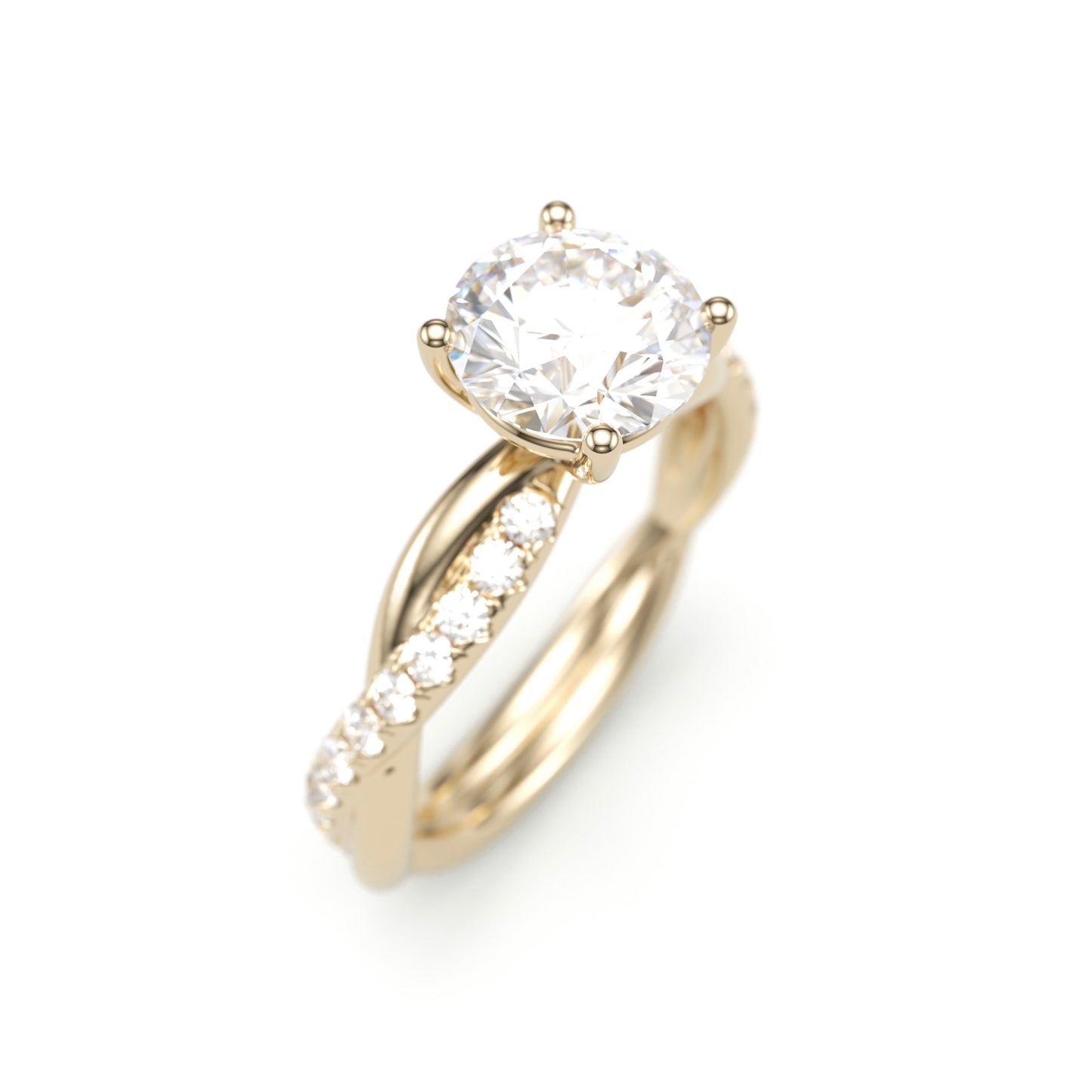 Pave Diamond Twist Engagement Ring.