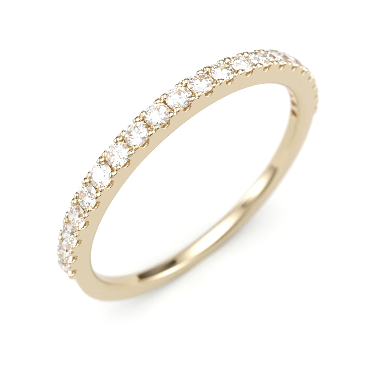 Classic Pave Diamond Wedding Band. 2 mm