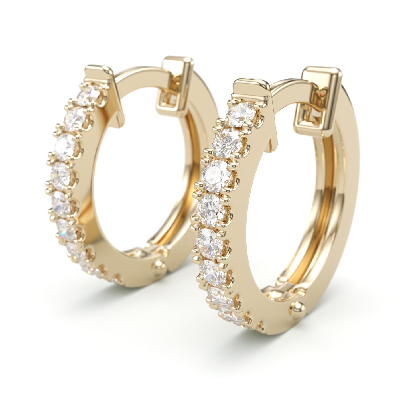 Classic Diamond Huggie Hoop Earrings.