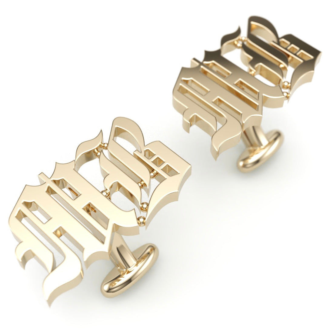 Initial cufflinks for French cuff