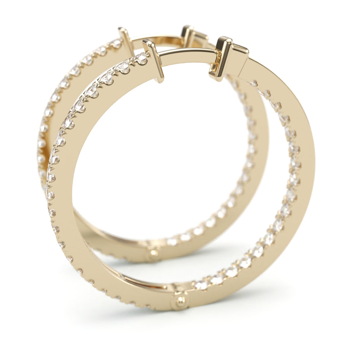 Classic Diamond Hoop Earrings. Light, Comfortable and Sturdy.